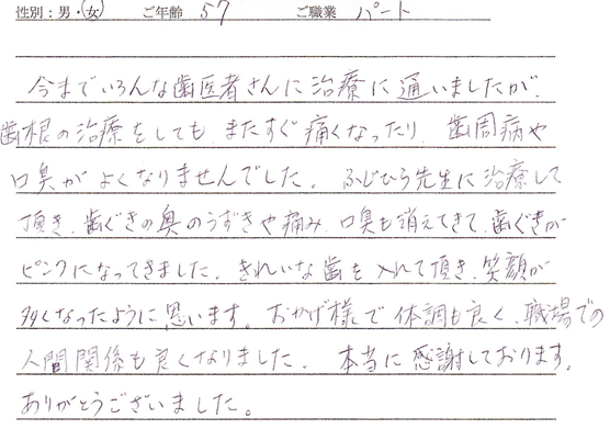 歯周病治療　50代・女性の方