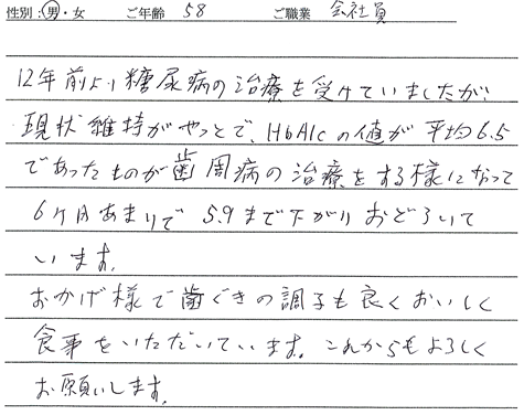 歯周病治療　50代・男性の方